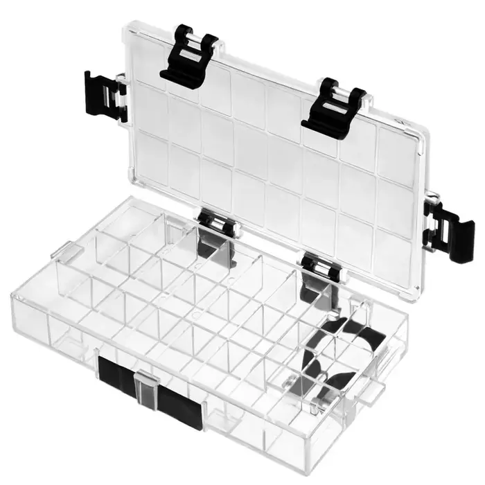 Boîte de rangement multi-usages transparente à 24 compartiments / Palette de peinture