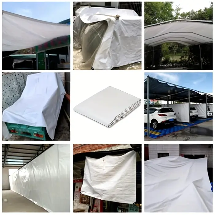 Grande bâche blanche personnalisée 3x5 6 8m * 8 10 12 3 4x4 6m, abri solaire, bâche imperméable, jardin, Patio, couverture de pluie, auvent d'ombrage, arrière-cour