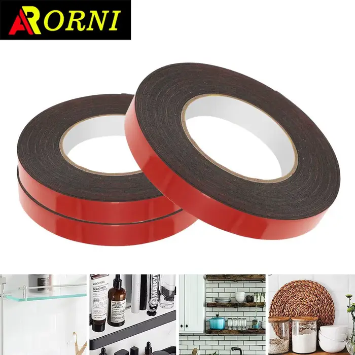 Ruban éponge en mousse double face, Ruban mousse adhésif double face pour montage, Ruban adhésif double face, Longueur 10m