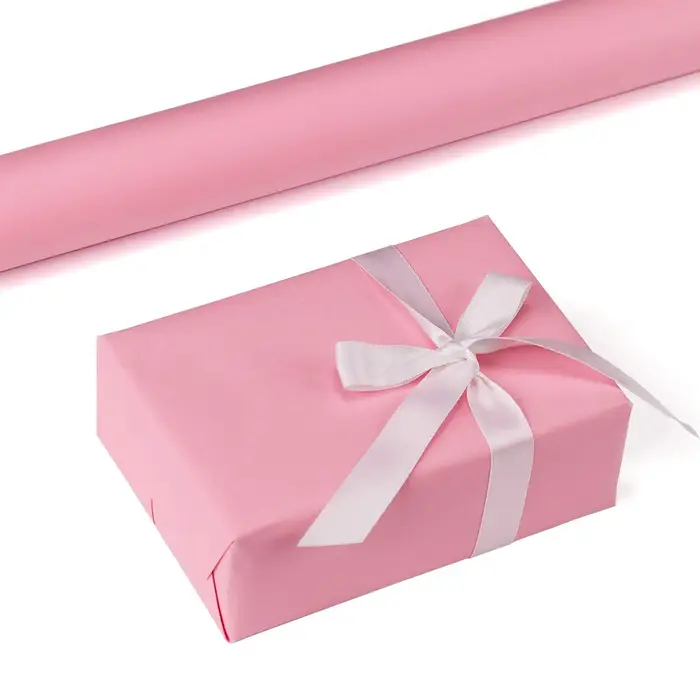 Rouleau kraft rose 30 cm de large papier recyclable naturel