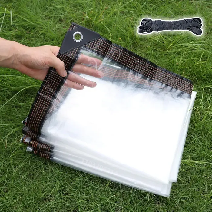 Bâche transparente en tissu d'ombrage imperméable à la pluie