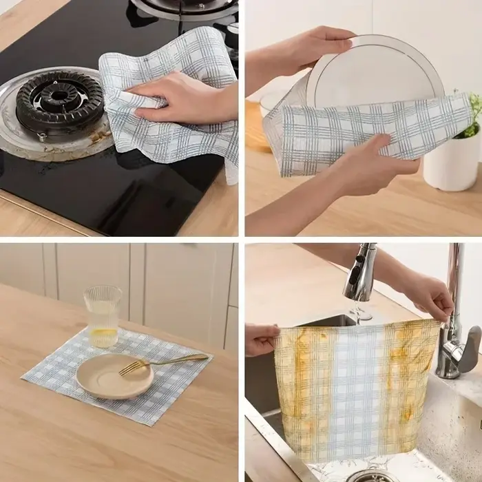 2 rouleaux de chiffons jetables lavables