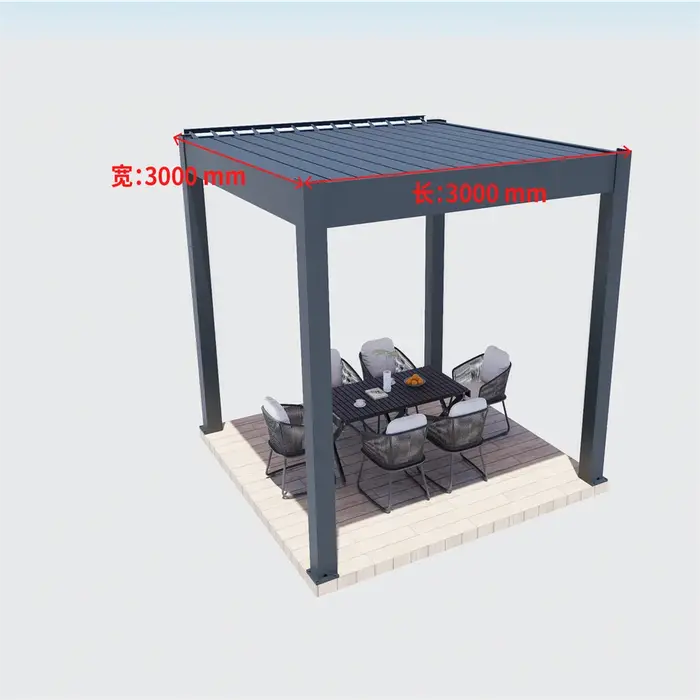 Pergola bioclimatique en aluminium 3x3m/10x10 pieds