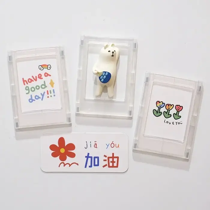 Cadre Photo de Testeur Minimaliste de 3 Pouces, avec Carte Acrylique Transparente Magnétique, Adapté