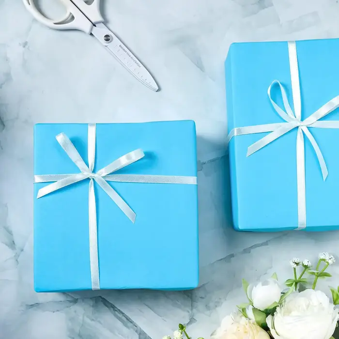 Rouleaux de papier kraft rose/bleu/blanc