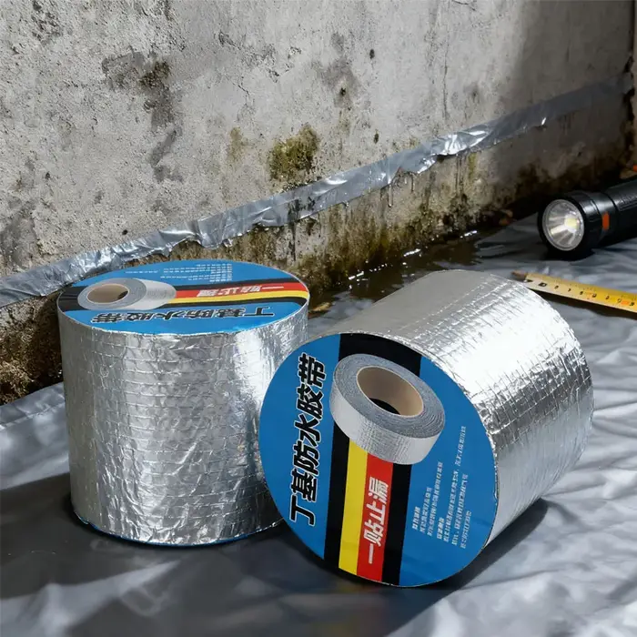 1 pièce Ruban Butyle Auto-adhésif en Feuille d'Aluminium pour Réparation de Fuites de Toiture