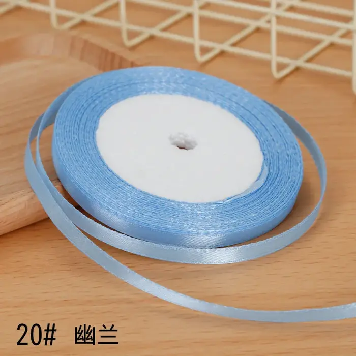 Ruban en satin de soie de 25 yards et 6 mm pour artisanat