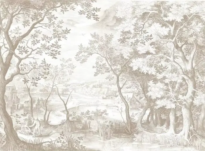 Papier peint de paysage de forêt française européenne personnalisée, autocollants de fond de télévis