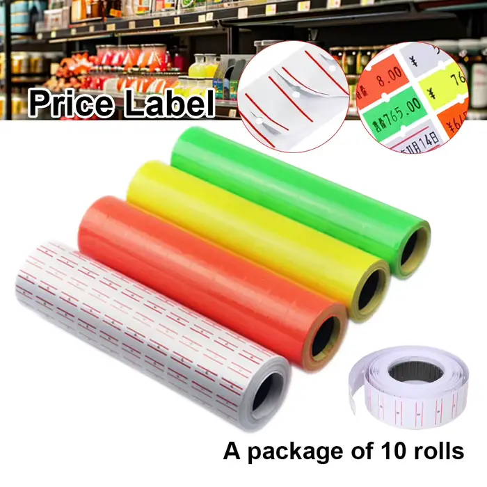 10 rouleaux d'étiquettes de prix à ligne unique