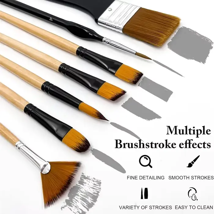 -PQWN 32 pièces ensemble de pinceaux pour peinture acrylique, poils en Nylon de qualité supérieure a