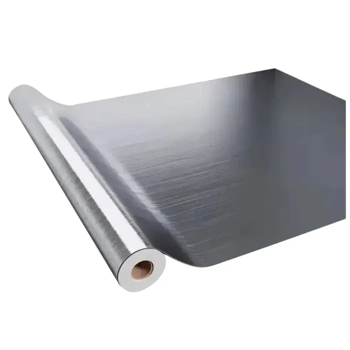 Papier peint décoratif en PVC, film imperméable, papier peint vinyle argenté brossé inoxydable, larg