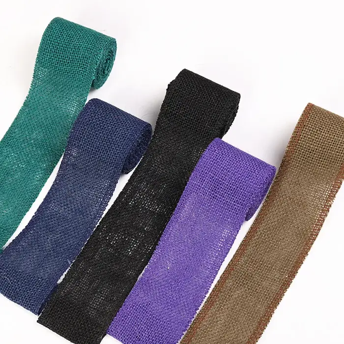 1 rouleau de ruban coloré en toile de Jute naturelle