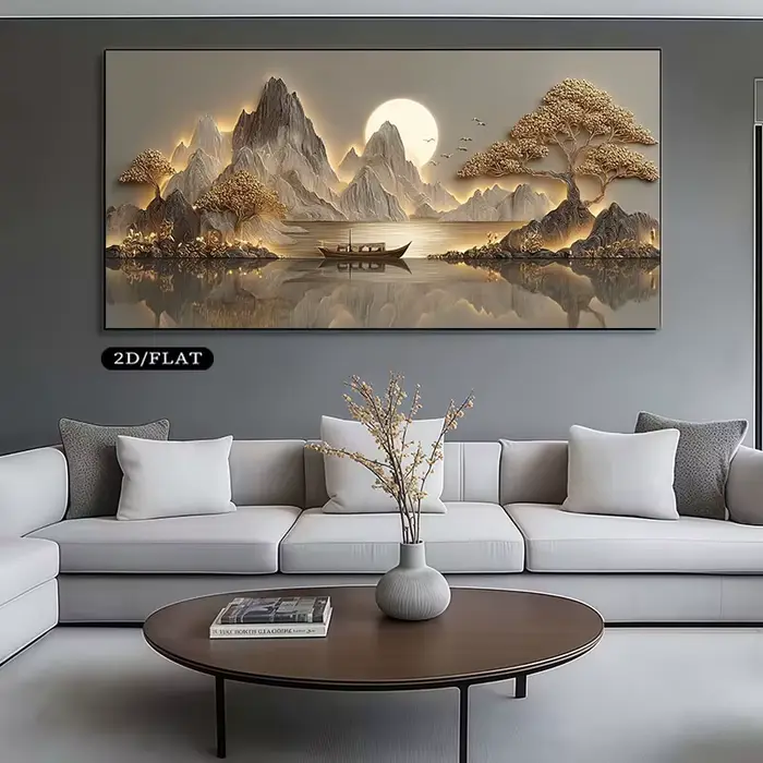 Toile texturée sans cadre 2D plate