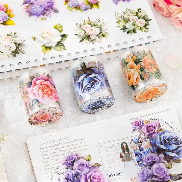 8 rouleaux/pack - Ensemble de rubans floraux - Ruban floral