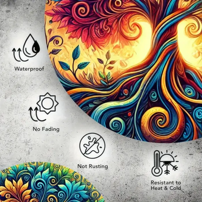 Arbre de vie Mandala Art mural en fer – Parfait pour la décoration intérieure