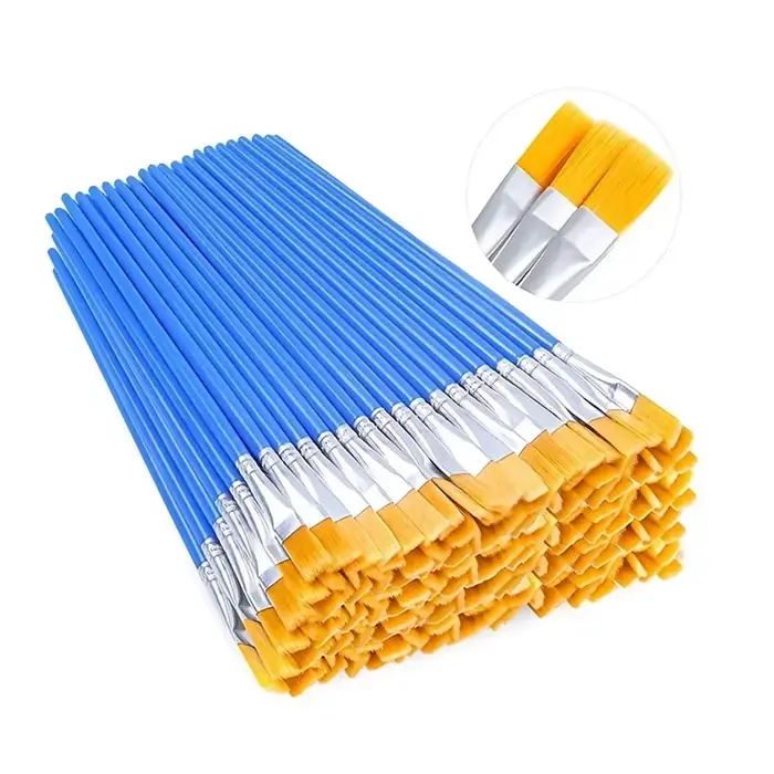 Ensemble de pinceaux de peinture ronds et plats