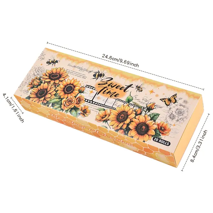 Ensemble de rubans Washi Vintage en forme de fleur d'abeille