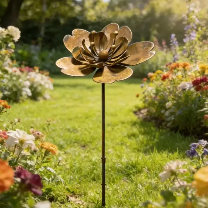 Décoration de jardin rustique florale en fonte