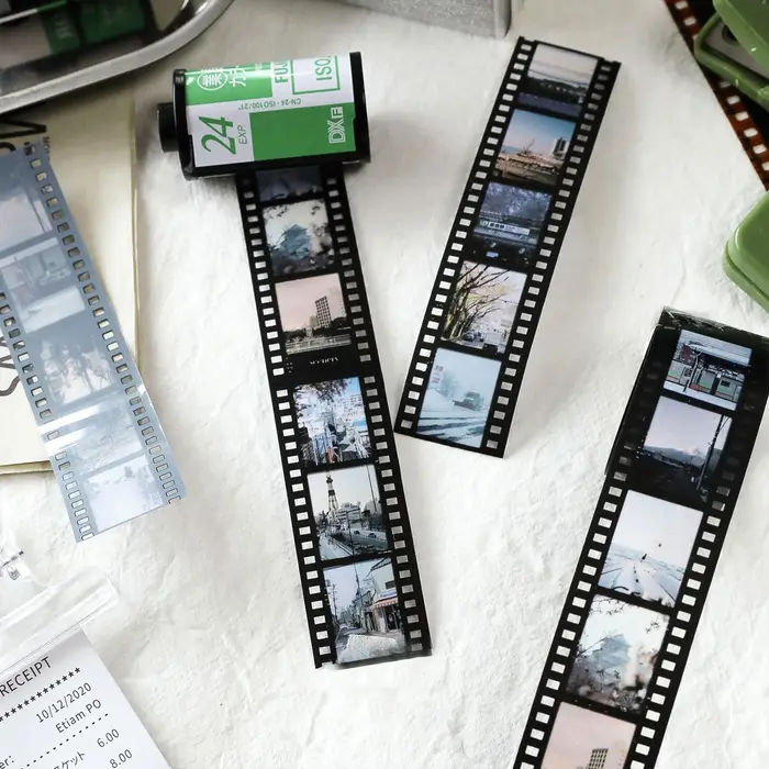 25mm * 2m Film Vintage PET bandes bricolage Scrapbooking Collage papeterie décor journal matériaux étiquettes adhésives