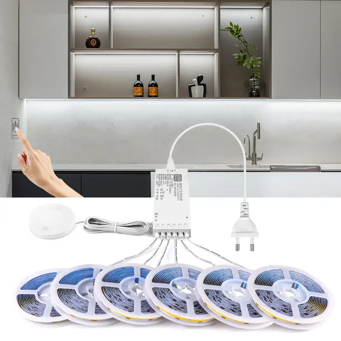 Lumière LED COB avec interrupteur à capteur tactile pour étagère de cuisine, gradation, mouvement de