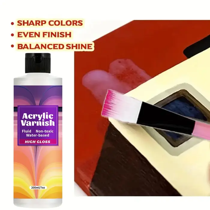 Vernis acrylique finition haute brillance 200ML, mastic imperméable Non jaunissant, couche transpare