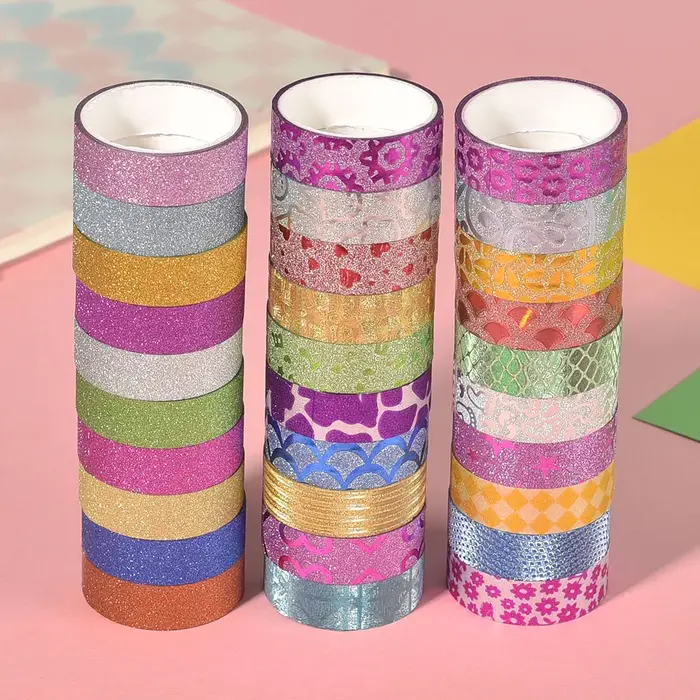 Autocollants à paillettes de couleur aléatoire