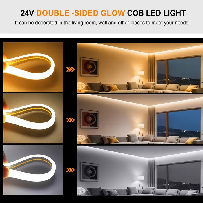 Bande lumineuse LED solaire néon 5M 10M 24V étanche 8 modes 320 LED/m Lampe flexible IP68 Décoration extérieure pour fête et jardin 0.5m 1m 2m 3m