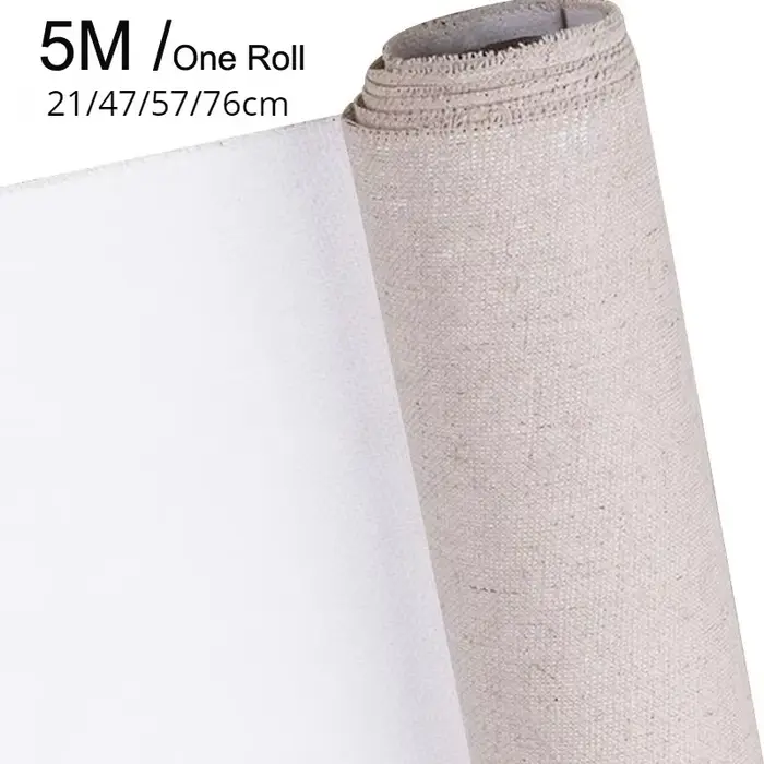 Toile vierge professionnelle pour peinture, couche de peinture à l'huile acrylique, mélange de lin,