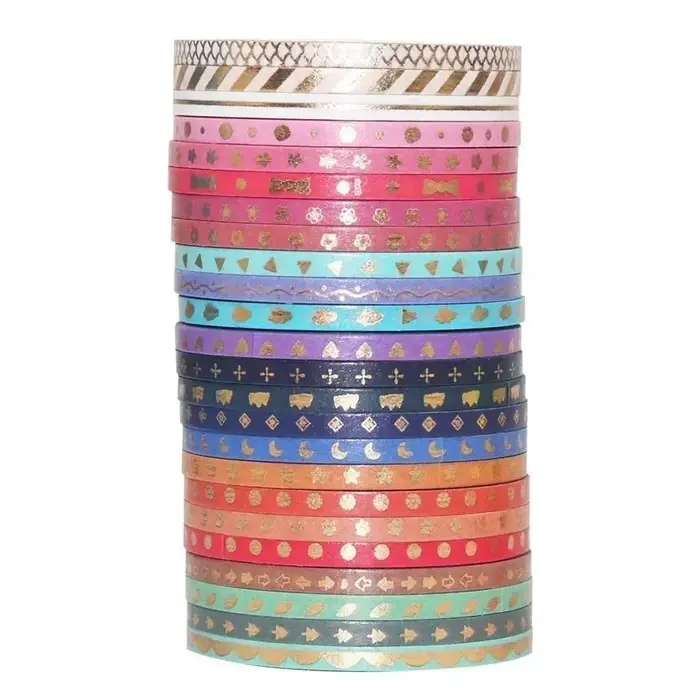 24 rouleaux de ruban adhésif Washi à motif de paillettes