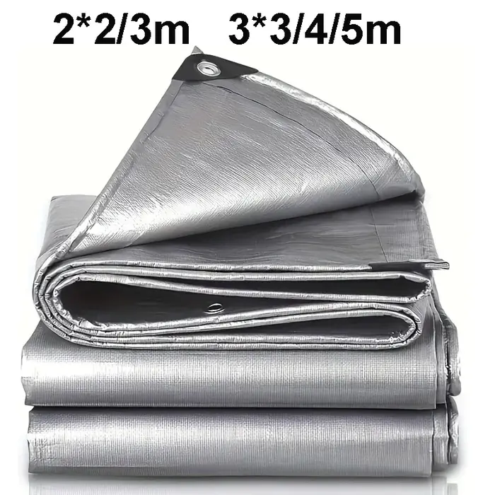 Bâche imperméable argentée anti-UV multi-usage 2x2m 2x3 3x3 3x4 3mx5 auvent abri de pluie protection solaire extérieure camping