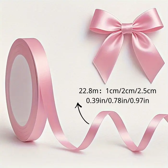 Ruban rose 1cm/2cm/2.5cm-ruban artisanal haut de gamme pour coffrets cadeaux