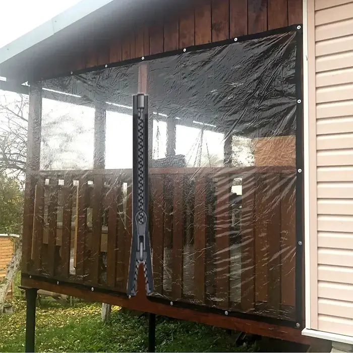 Bâche transparente personnalisée avec fermeture éclair