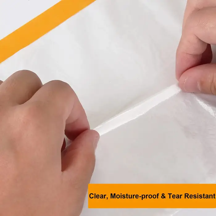Film de masquage pré-adhésif en feuille de plastique transparent