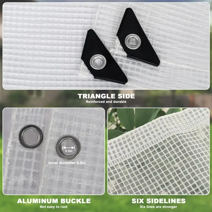 Bâche à grille transparente de 0.3mm d'épaisseur
