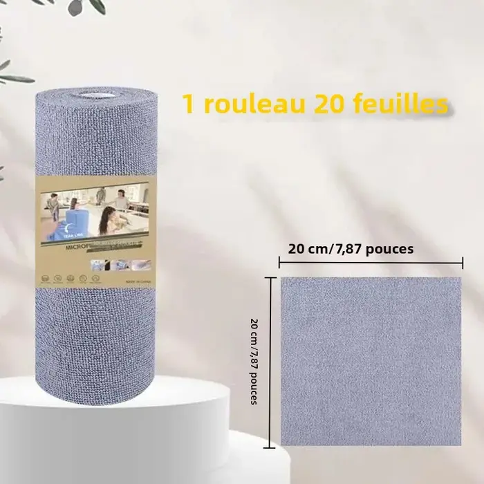 Rouleau de chiffons de nettoyage en microfibre détachables