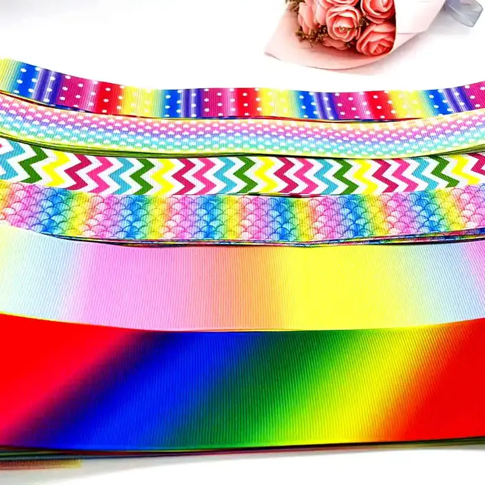 Ruban gros-grain arc-en-ciel de 5 mètres