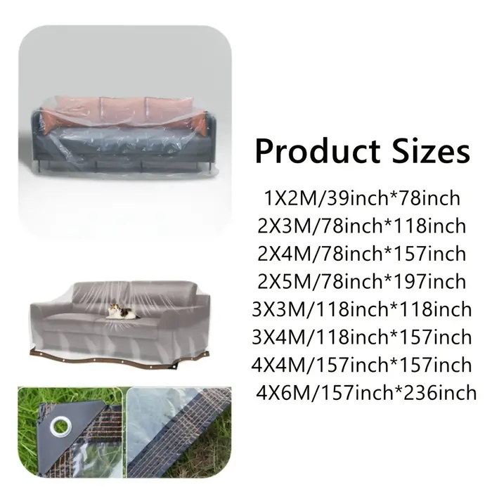 Housse de protection transparente rectangulaire pour meubles
