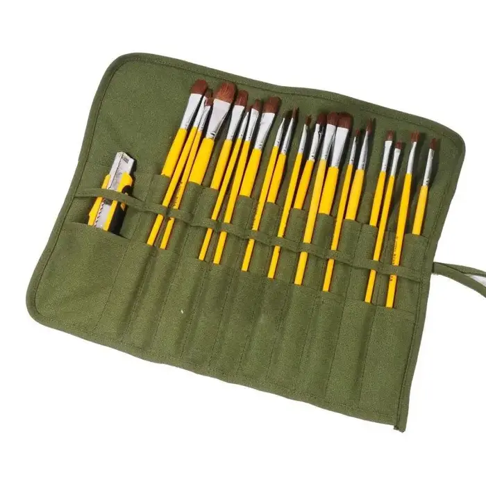 Sac de rangement pour pinceaux d'artiste, étui à rouler pour crayons, aquarelles, toiles, peintures à l'huile, organiseur de pinceaux de maquillage