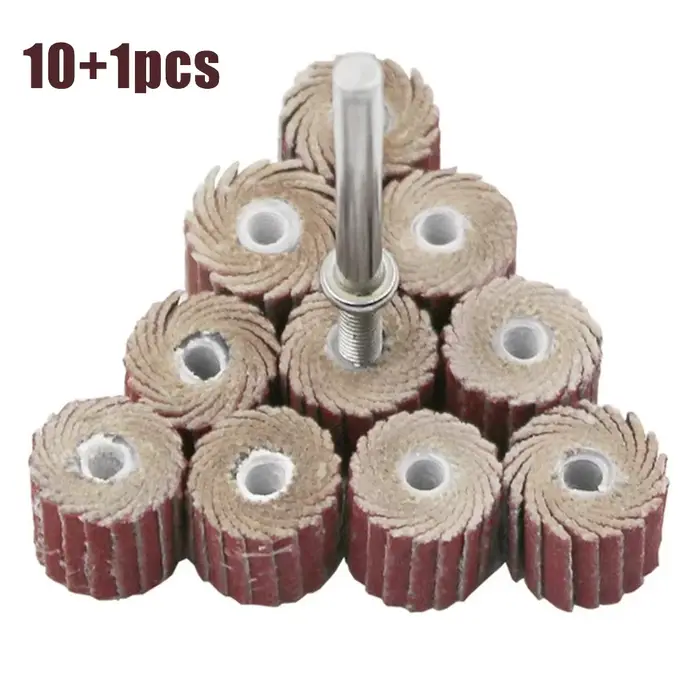 10 pièces disque de roue à lamelles ponçage perceuse papier de verre abrasif 80-600 grain meuleuse d