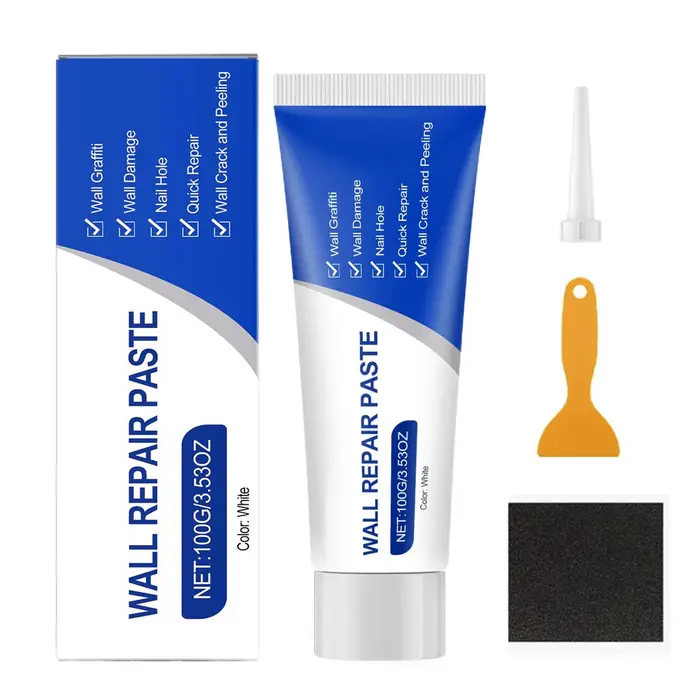 Kit de réparation de cloisons sèches avec grattoir, agent de remplissage rapide pour trous et fissur