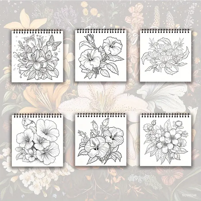 Livre de coloriage de fleurs pour adultes - 8