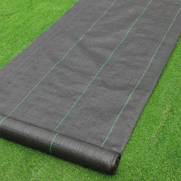 Toile de paillage robuste pour jardins extérieurs – Tissu non tissé anti-mauvaises herbes – Rouleau