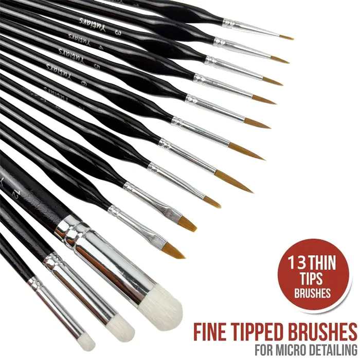 Pinceaux miniatures Drybrush-13pcs ensemble