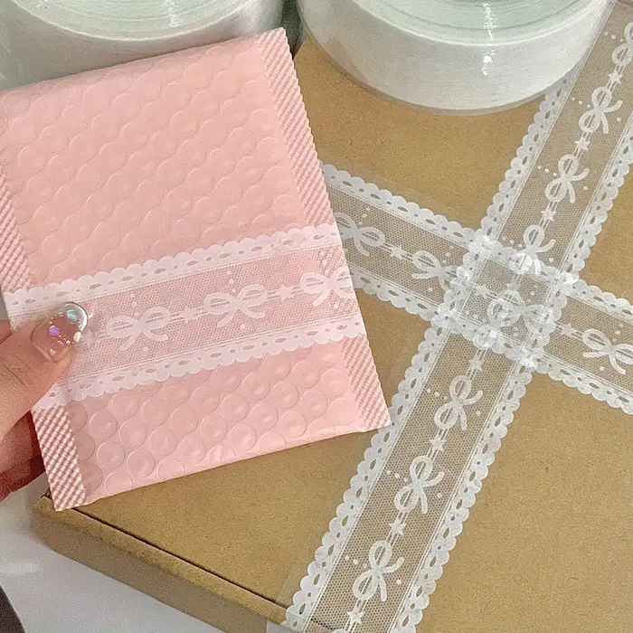 1 rouleau de ruban adhésif transparent à motifs floraux élégants