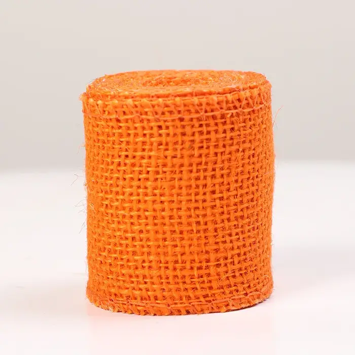 1 rouleau de ruban coloré en toile de Jute naturelle