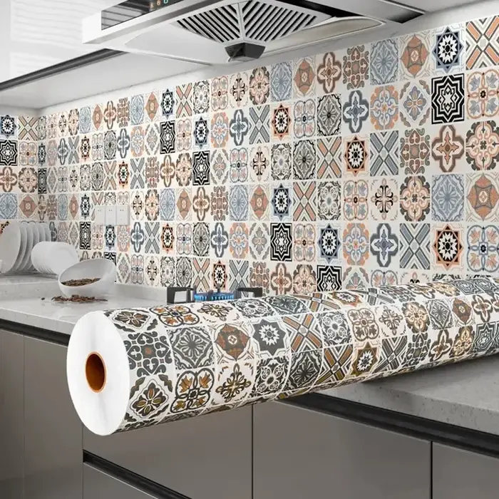 Autocollants muraux pour meubles De cuisine, 40cm, résistants à l'huile, Papel De Parede auto-adhési