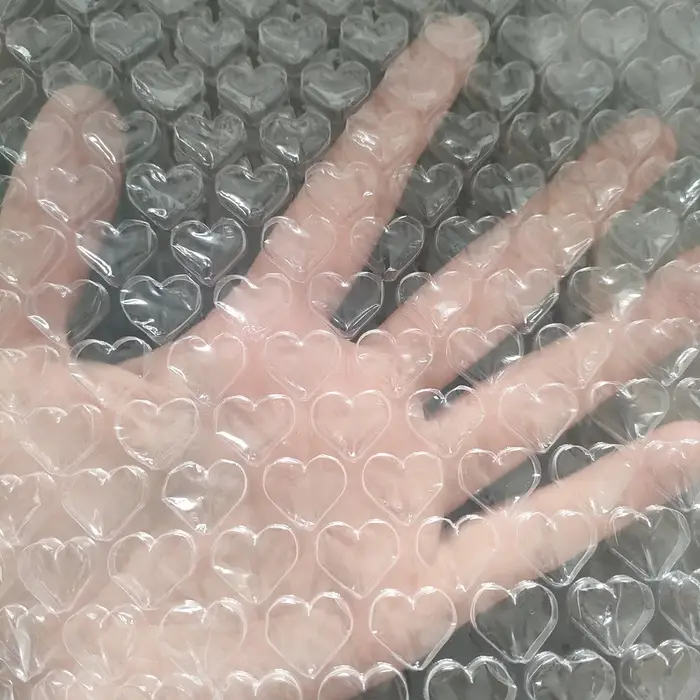 Rouleau de Film à bulles d'air Transparent en forme de cœur d'amour