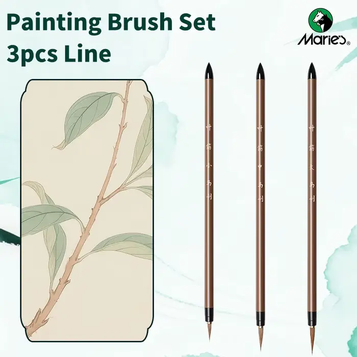 Ensemble de pinceaux Marie's Line, 3 packs de pinceaux miniatures pour la peinture chinoise, l'acryl
