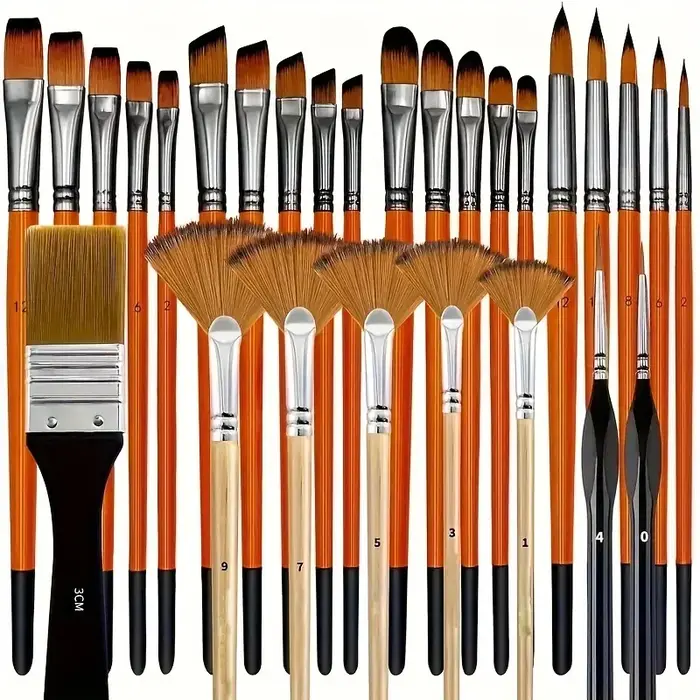 ❤️ Ensemble de 32 pinceaux pour peinture acrylique