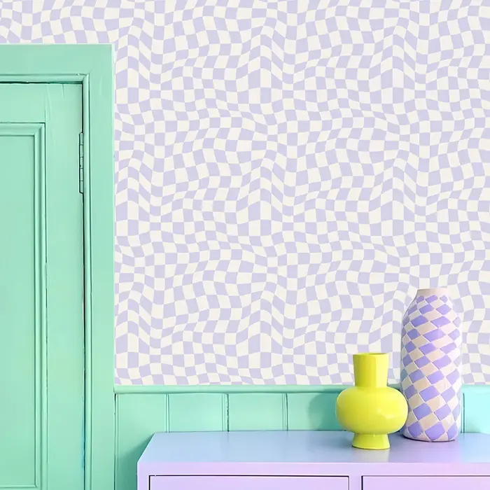Papier peint texturé en damier pour la décoration intérieure, autocollants de meubles classiques, autocollants muraux imperméables, chambre à coucher parfaite